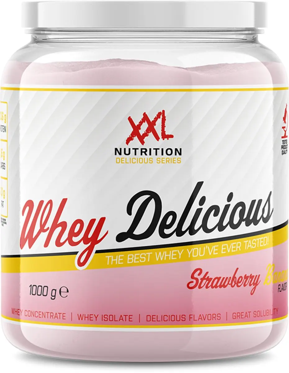 XXL Nutrition Whey Delicious Aardbei Banaan Eiwitpoeder 1000g