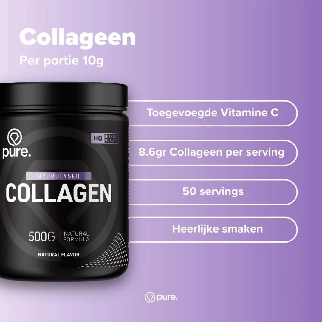 Pure Collageen + Vitamine C Poeder 500g - 30 Porties - Orange