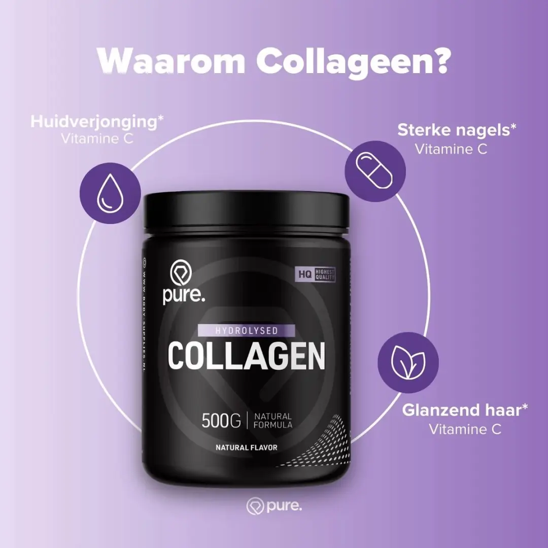 Pure Collageen + Vitamine C Poeder 500g - 30 Porties - Orange