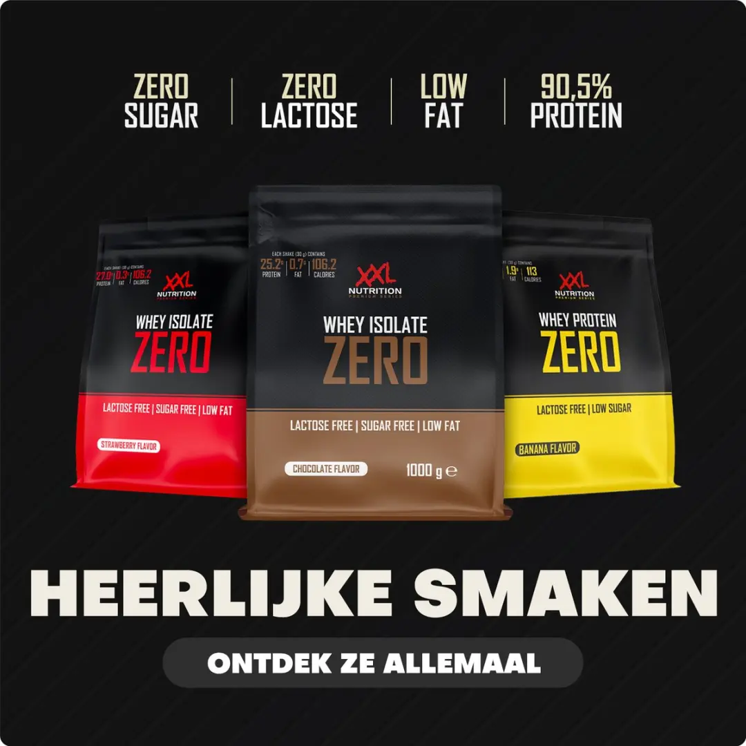 XXL Nutrition Whey Isolate Zero Aardbei Eiwitpoeder 1000g - afbeelding 6 van 6