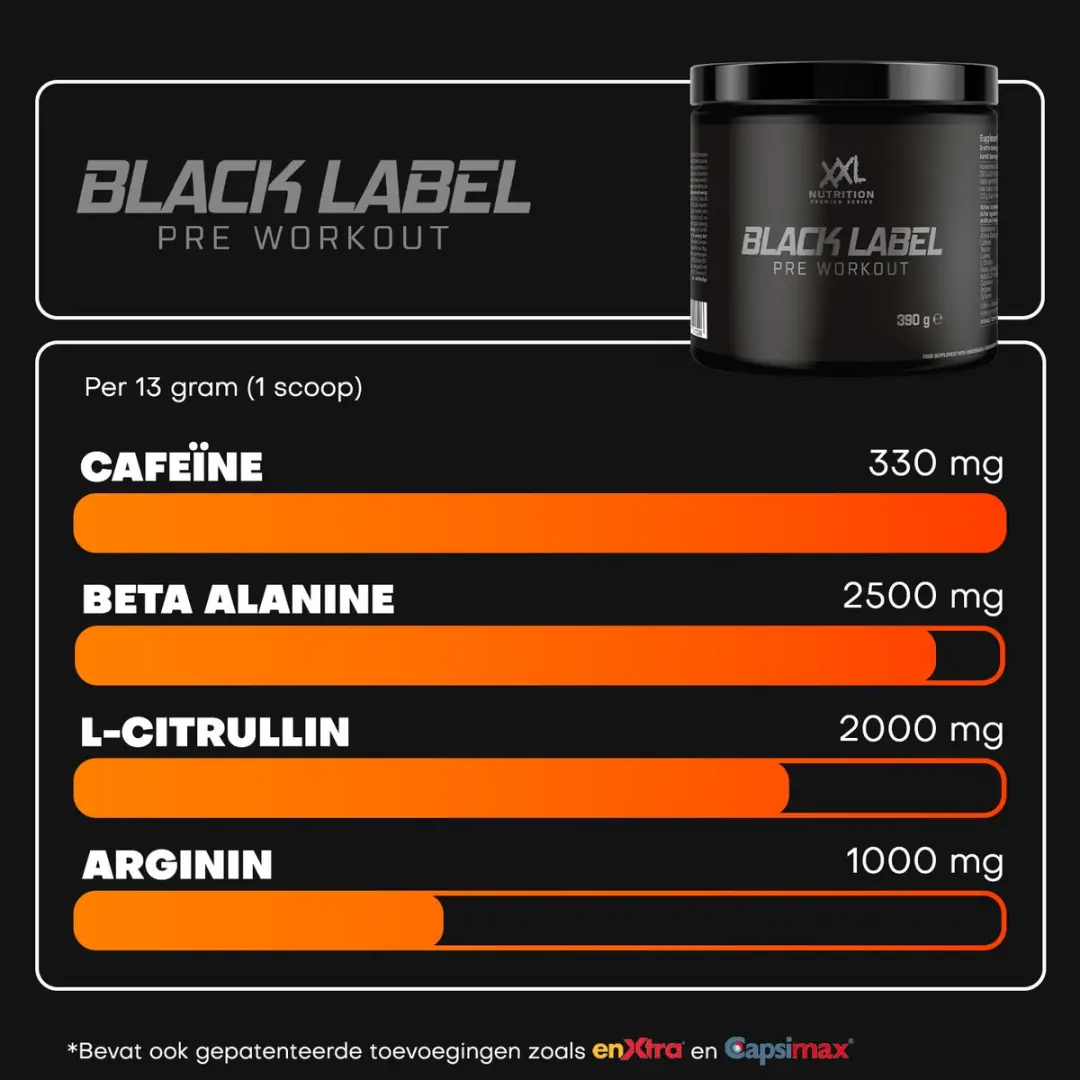 XXL Nutrition Black Label Pre-Workout Raspberry 390g