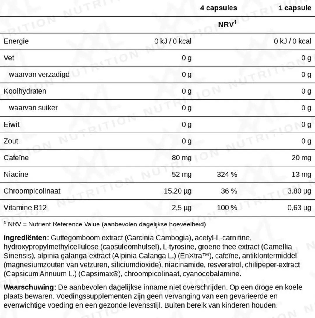XXL Nutrition Metabolic Veggiecaps 120 Stuks