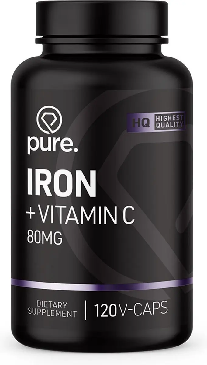 Pure Iron + Vitamine C 120 Vegan Capsules