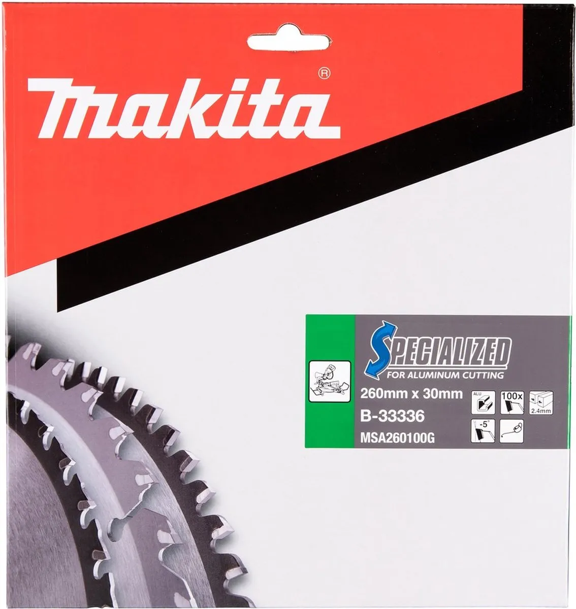 Makita B-33336 Afkortzaagblad Aluminium 260mm 100T