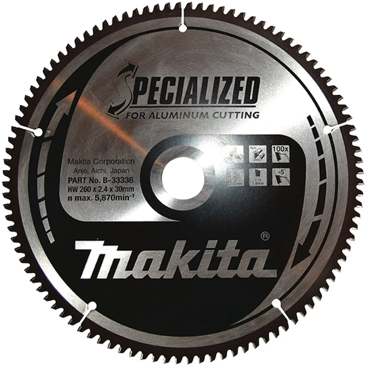 Makita B-33336 Afkortzaagblad Aluminium 260mm 100T