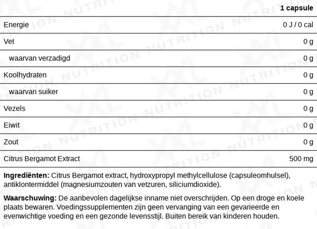 XXL Nutrition Citrus Bergamot Veggiecaps 60 Stuks