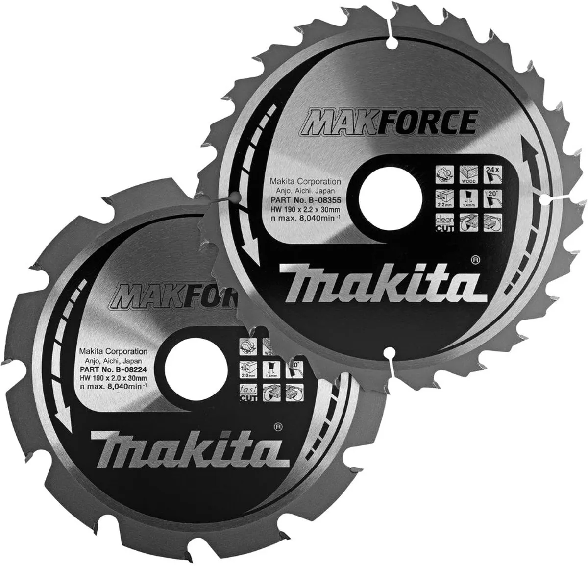 Makita Makforce Cirkelzaagbladenset B-49367