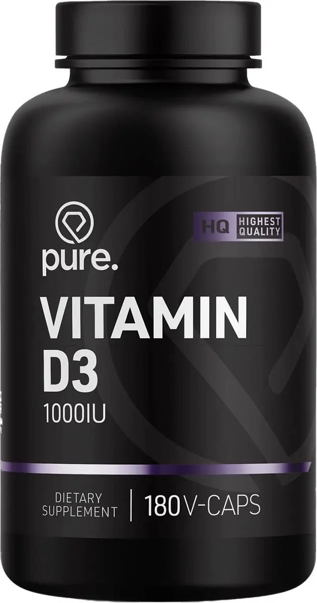 Pure Vitamine D3 1000IU 180 Vegan Capsules