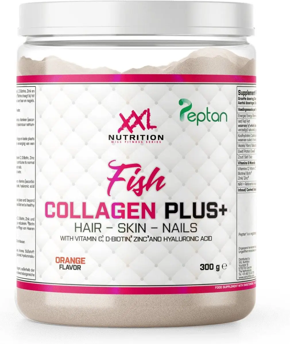 XXL Nutrition Fish Collagen Plus+ Viscollageen Poeder 300g - Orange