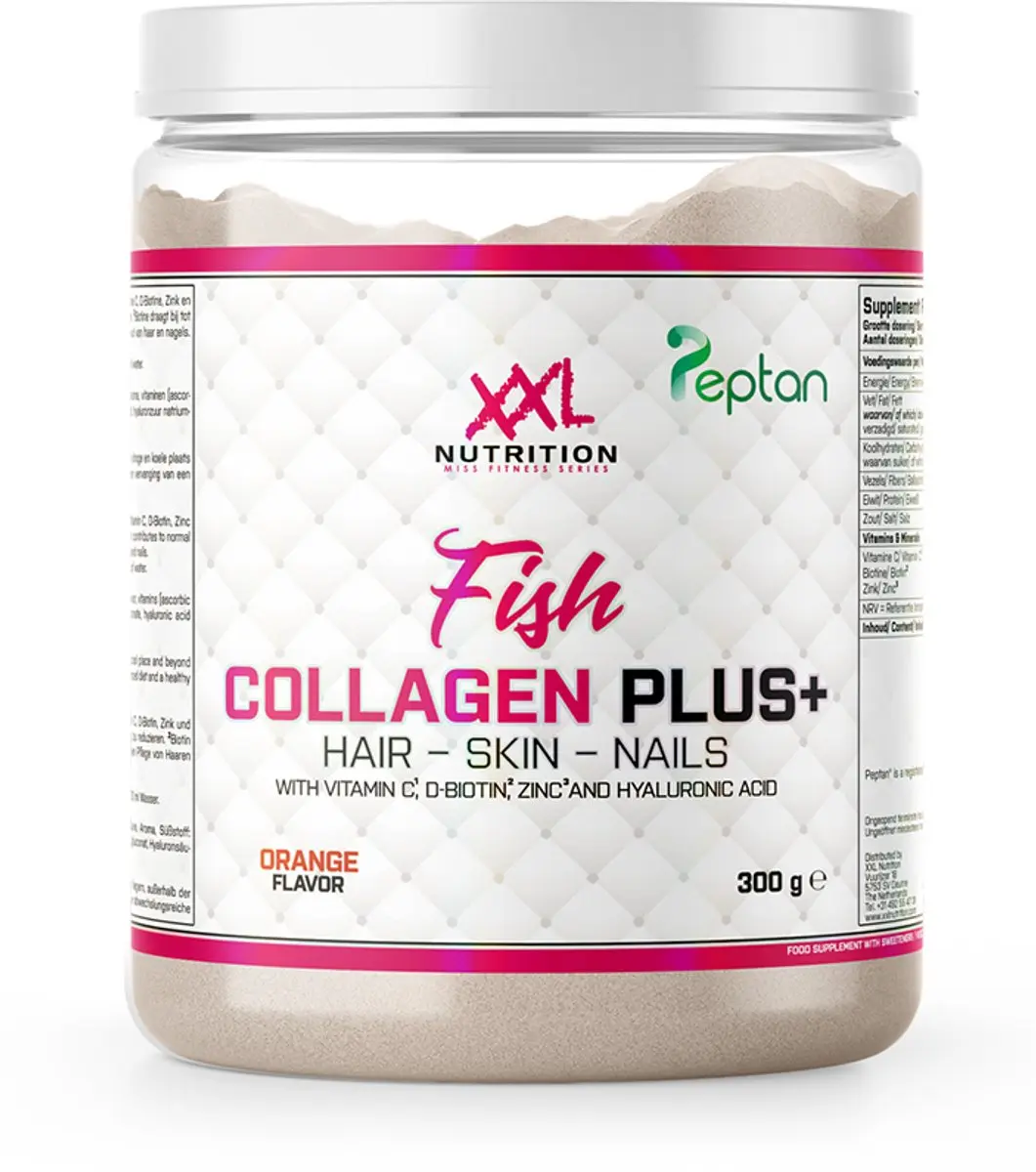 XXL Nutrition Fish Collagen Plus+ Viscollageen Poeder 300g - Orange