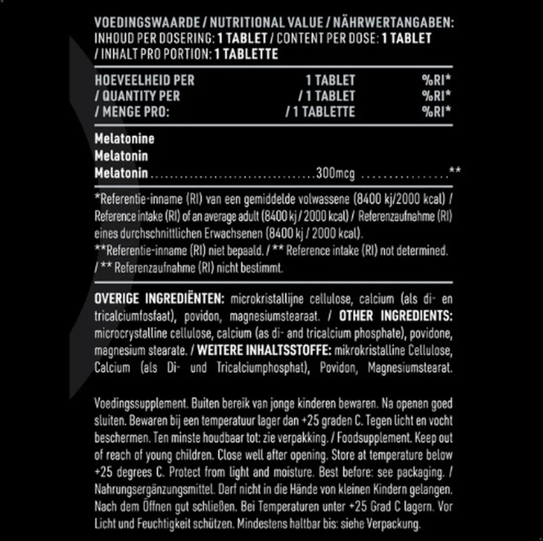 Pure Melatonine 299mcg - 300 Tabletten