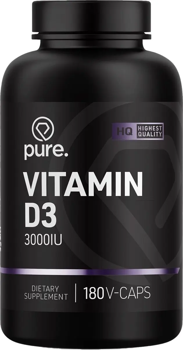 Pure Vitamine D3 3000IU 180 Vegan Capsules