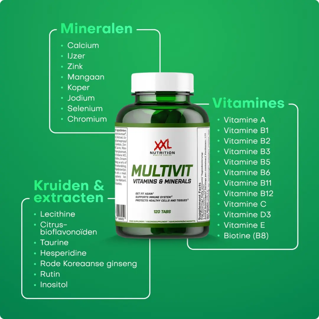 XXL Nutrition Multivit Vitamines & Mineralen 120 Tabletten