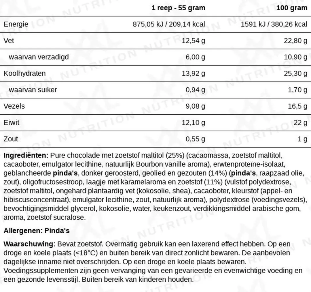 XXL Nutrition Vegalicious Protein Bar Choco Peanut Caramel - 12x740g