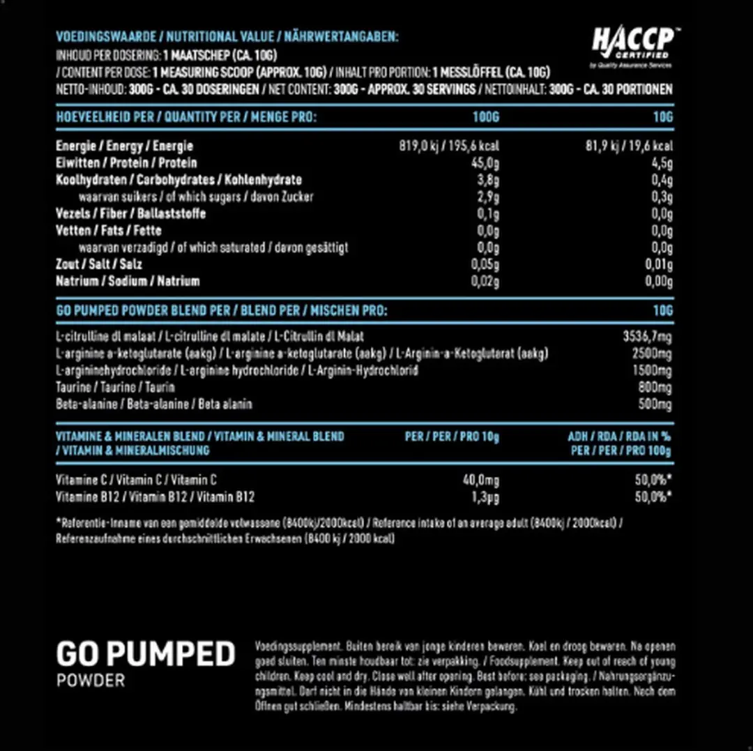 Pure Go Pumped Powder Watermeloen - 300g
