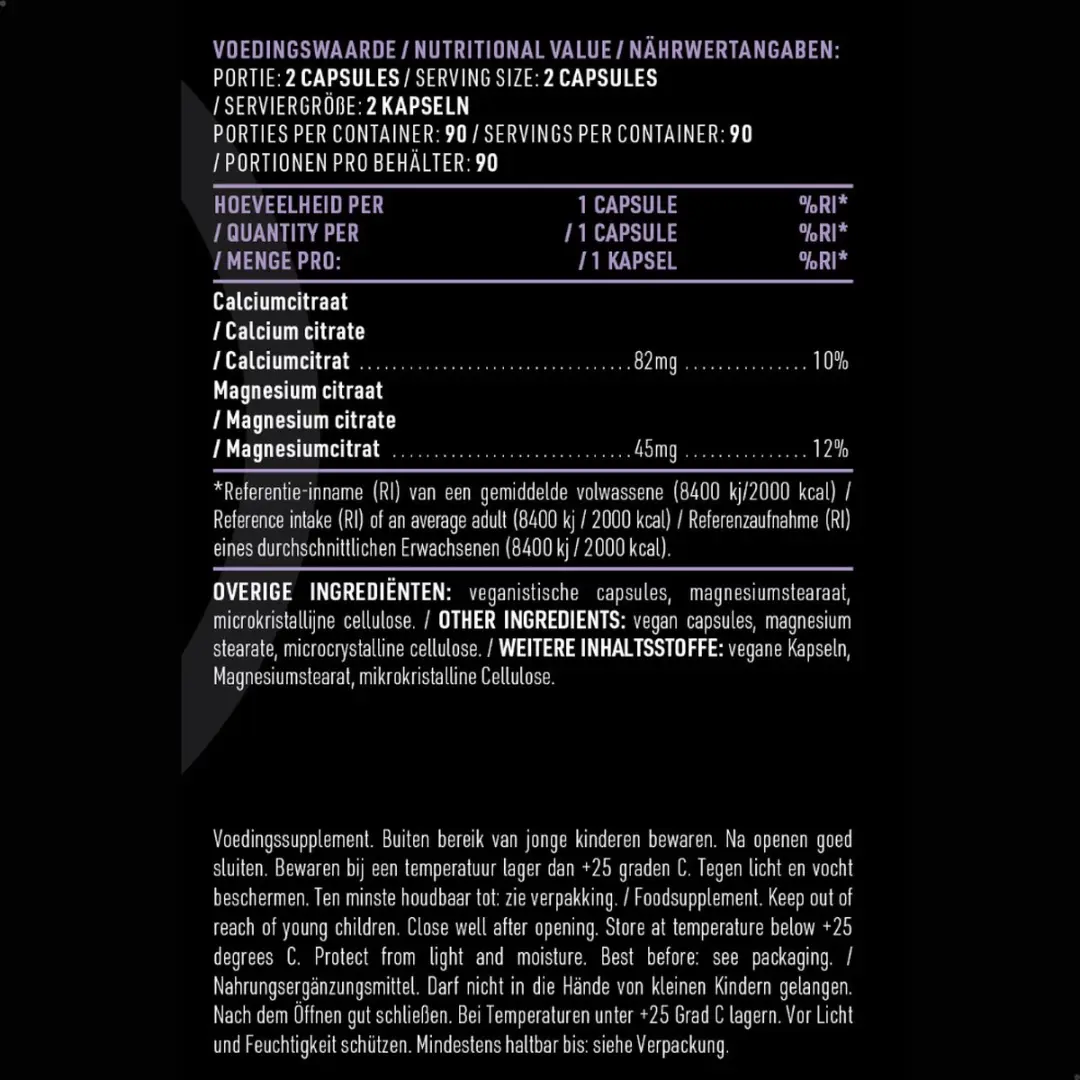Pure Calcium Magnesium Citraat 180 V-caps