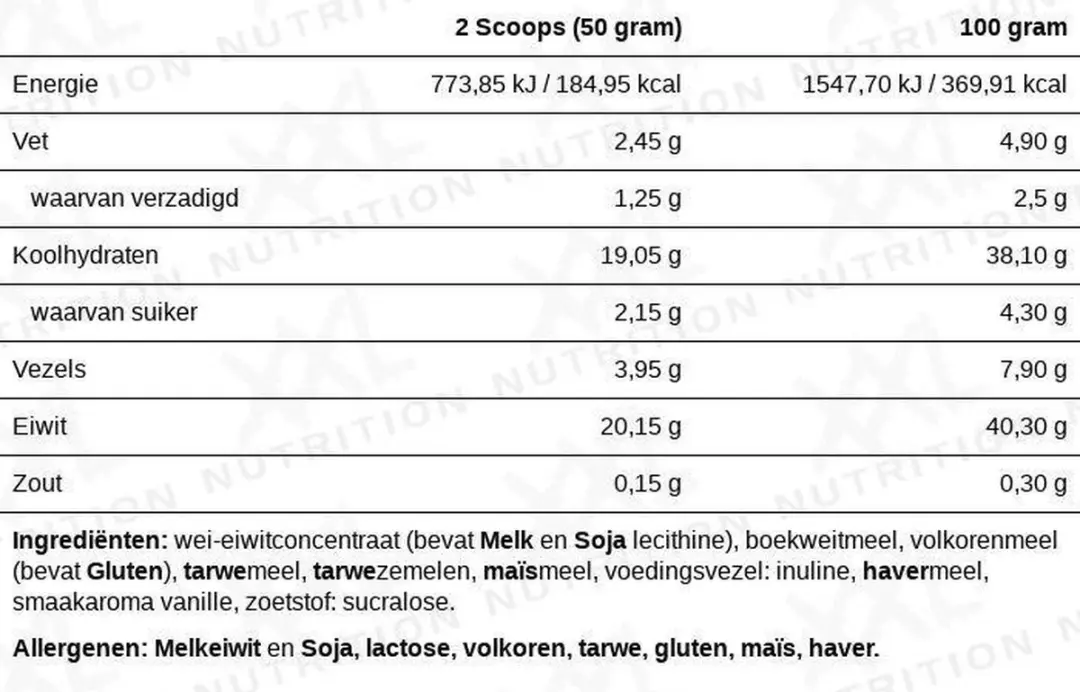 XXL Nutrition Delicious Breakfast Vanille Eiwitontbijt 1000g