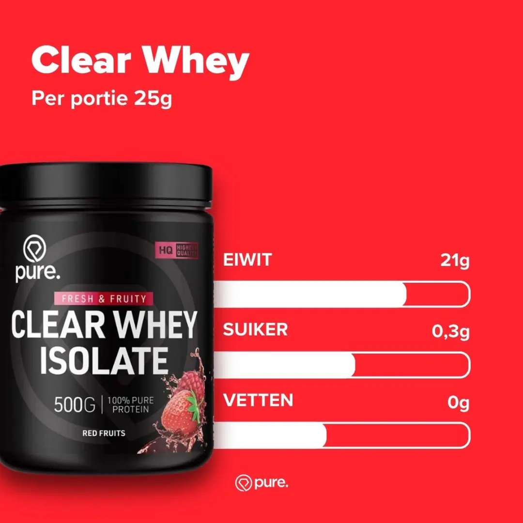 Pure Clear Whey Isolate Eiwitpoeder - Red Fruits - 20 Porties 500g