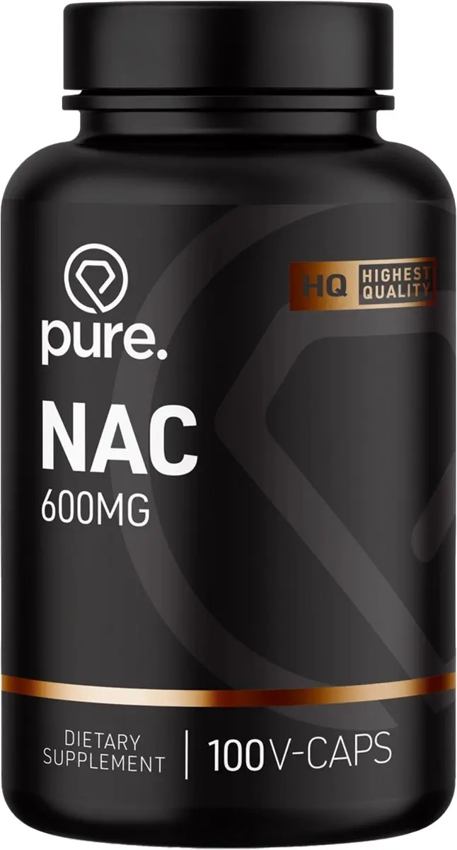 Pure NAC-100 V-Caps Aminozuur Supplement 600mg