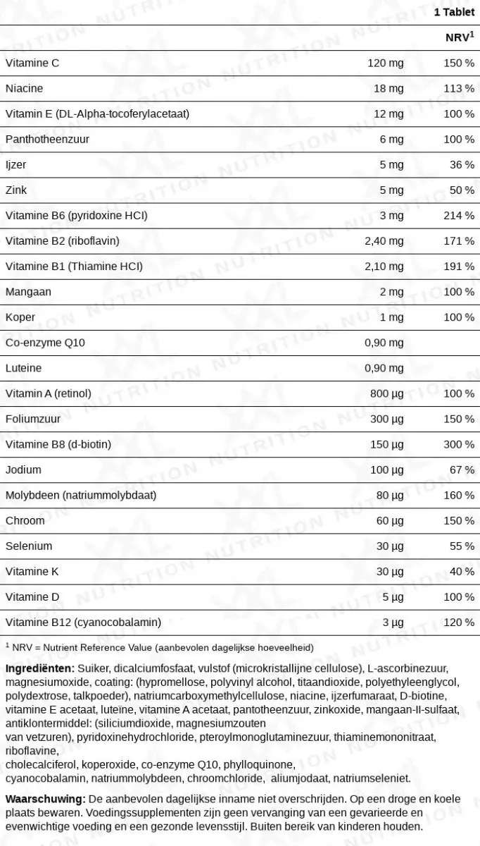 XXL Nutrition Women's Multivit Vitaminen 120 Tabletten