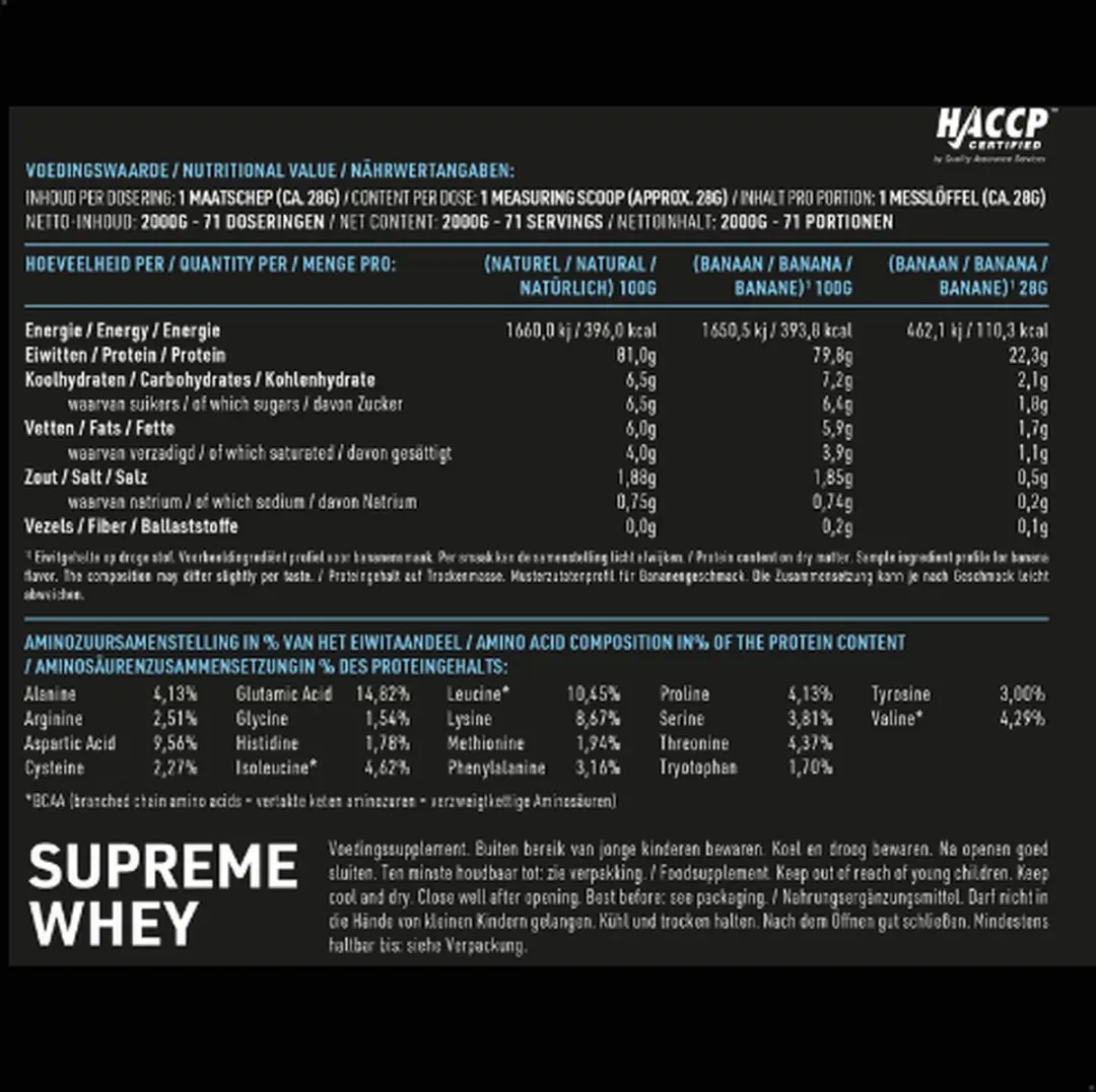 Pure Supreme Whey Eiwitpoeder Aardbei 2.000g