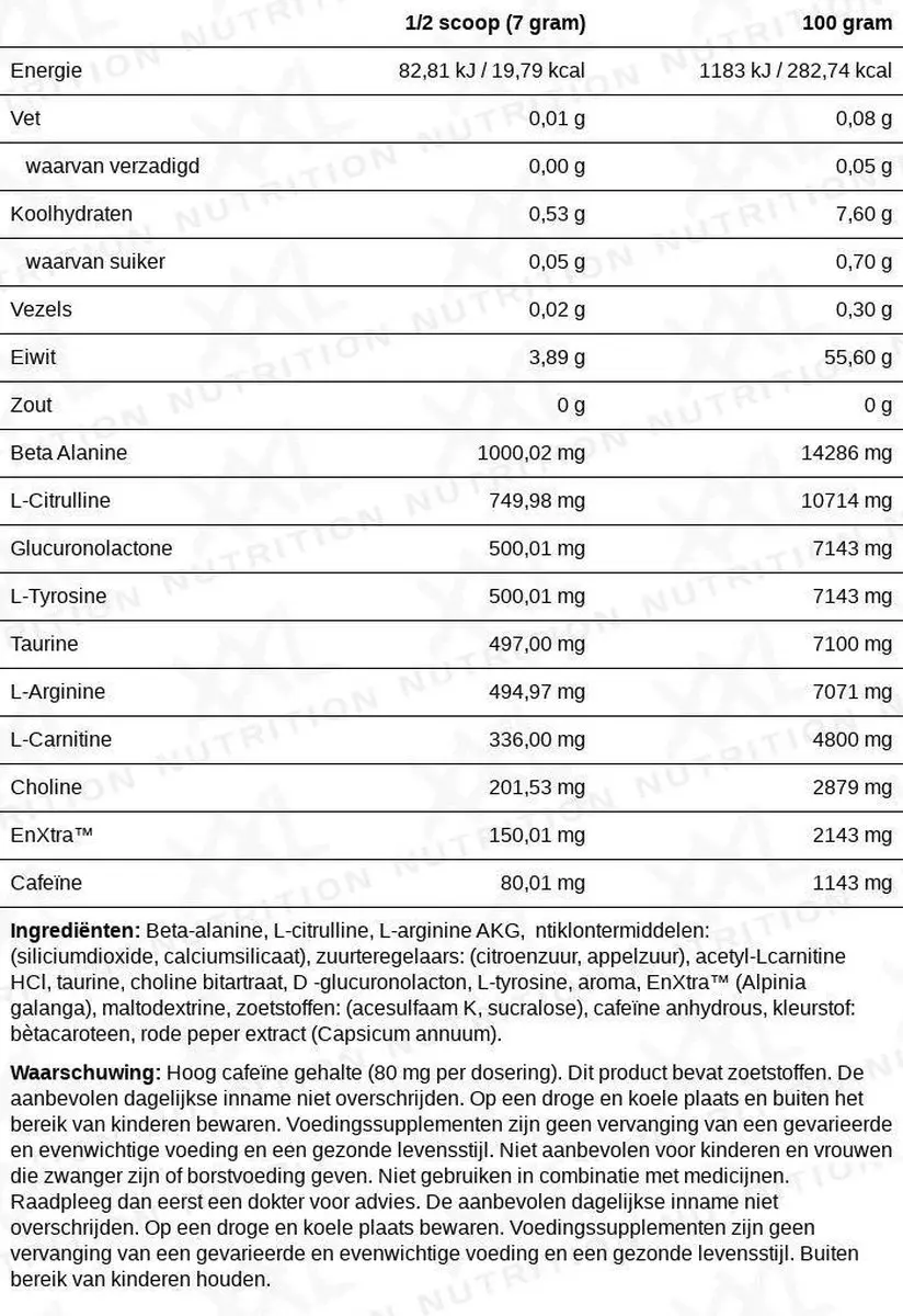 XXL Nutrition Xplode Pre-Workout Orange 420g - 60 Porties