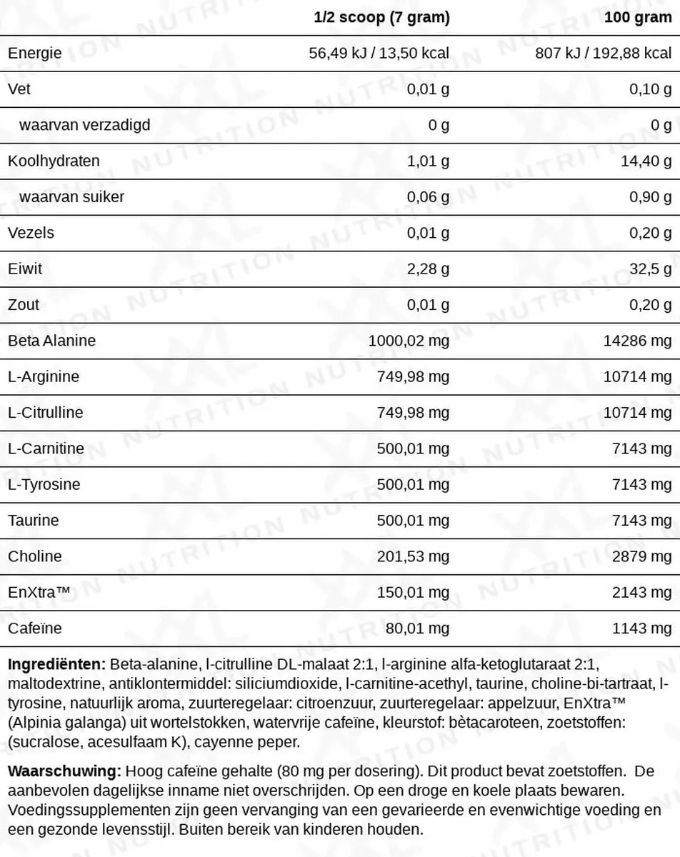 XXL Nutrition Xplode Pre-Workout Orange 420g - 60 Porties