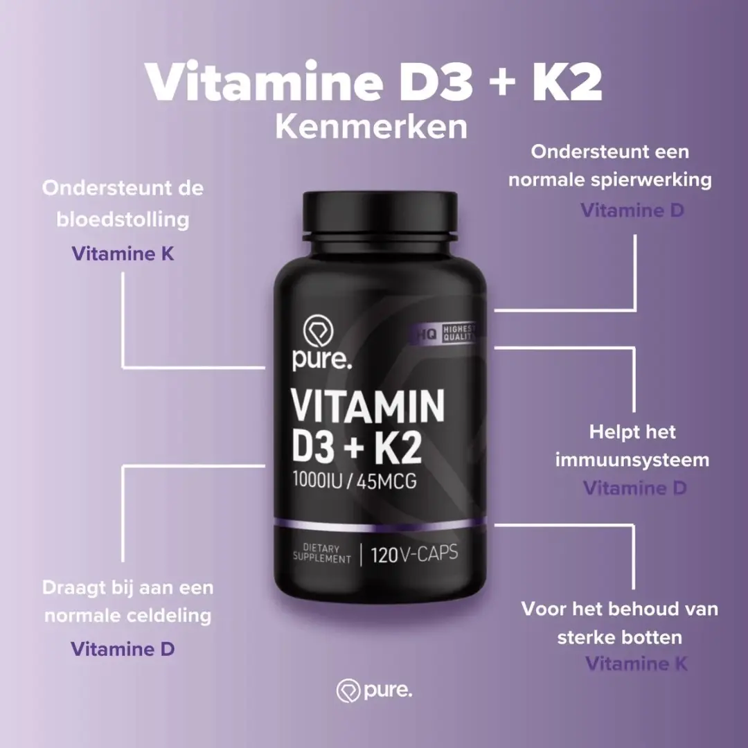 Pure Vitamine D3/K2 120 V-caps
