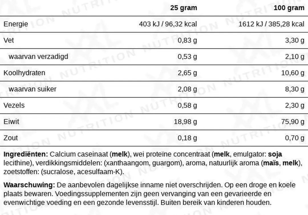 XXL Nutrition Protein Milkshake Vanilla Ice 750g