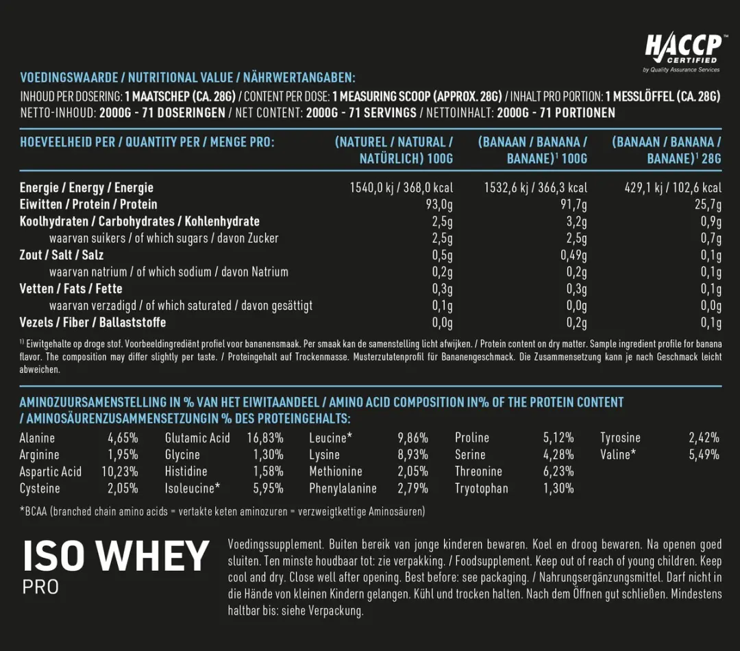 Pure Iso Whey Pro Cookies & Cream 2000g - Eiwitshake