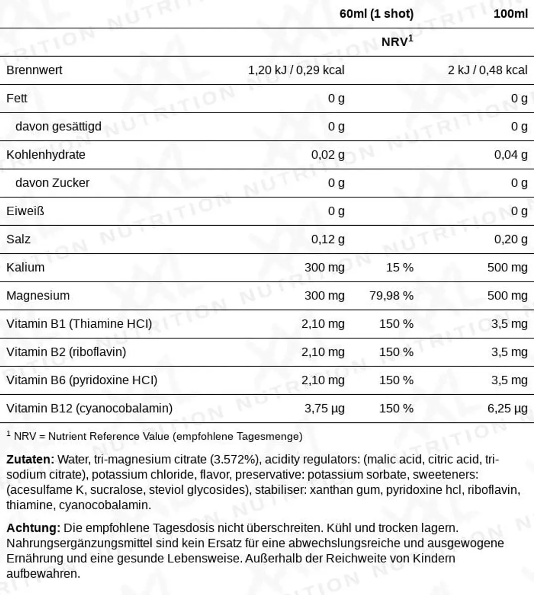 XXL Nutrition Magnesium Shot Lemon - 12 Stuks