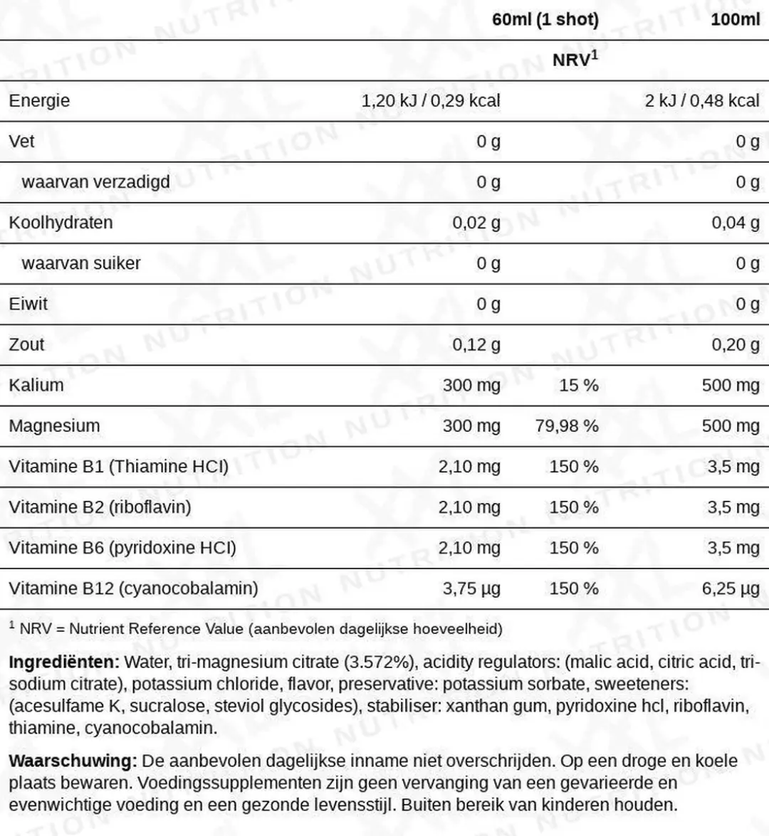 XXL Nutrition Magnesium Shot Lemon - 12 Stuks
