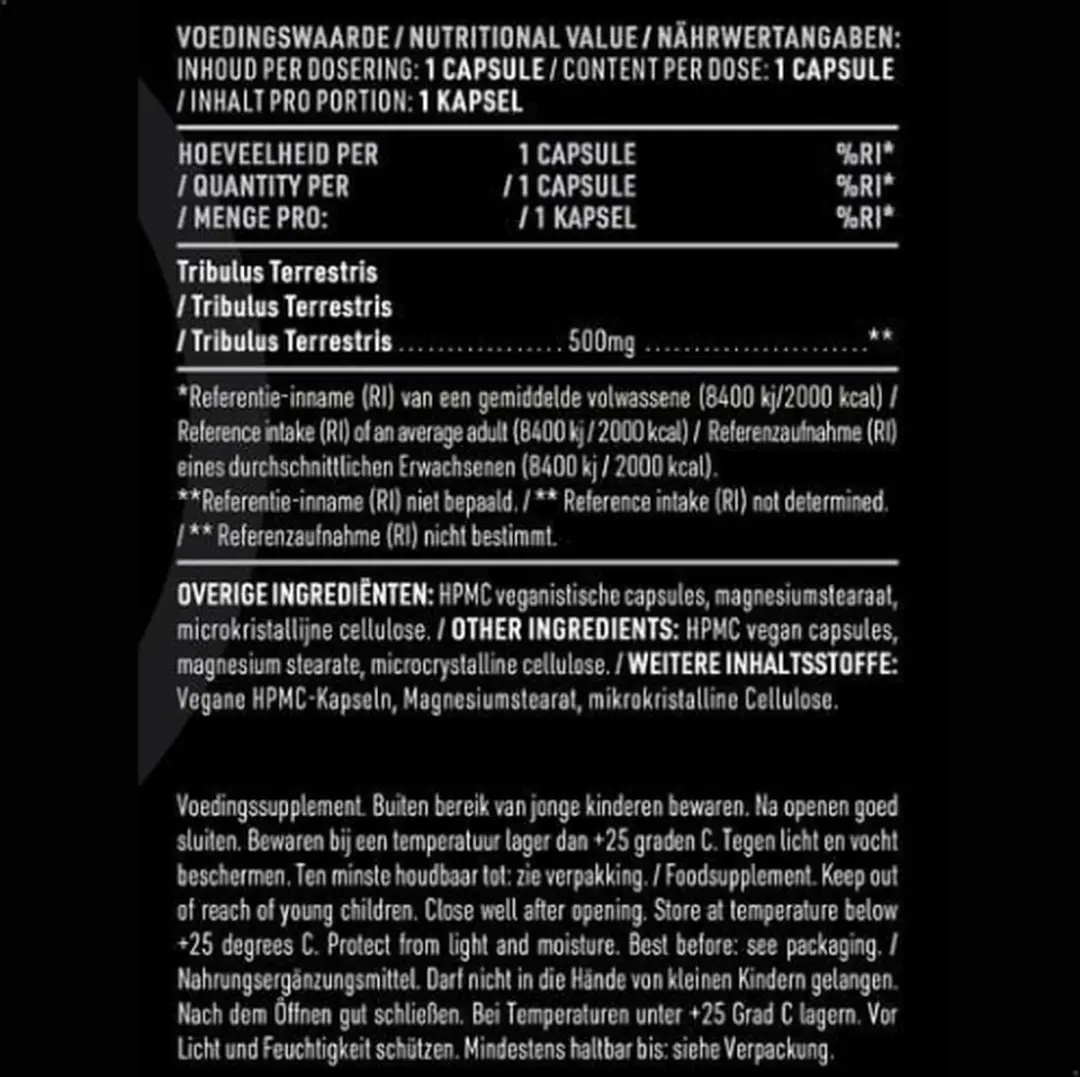 Pure Tribulus 100 V-Caps - 500mg - Vegan
