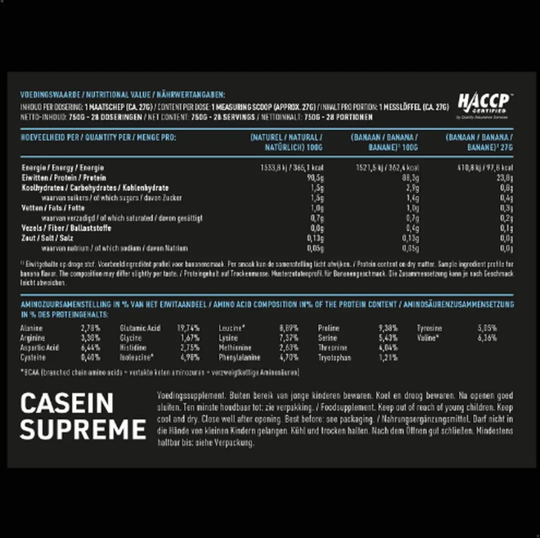 Pure Casein Supreme 750g Vanille Micellaire Caseïne