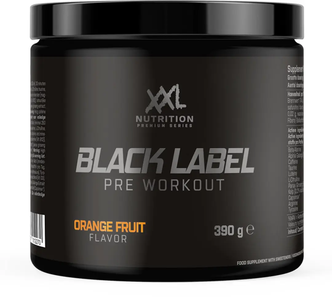 XXL Nutrition Black Label Pre-Workout Orange Fruit 390g