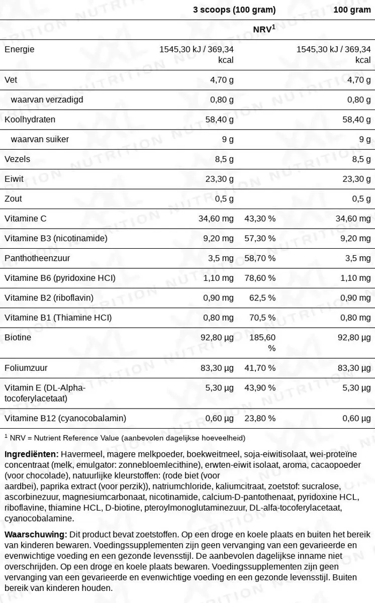 XXL Nutrition Perfect Mass Gainer Cookies & Cream 5000g
