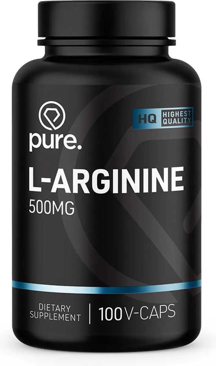Pure L-Arginine 500mg Vegan Voedingssupplement - 100 Capsules