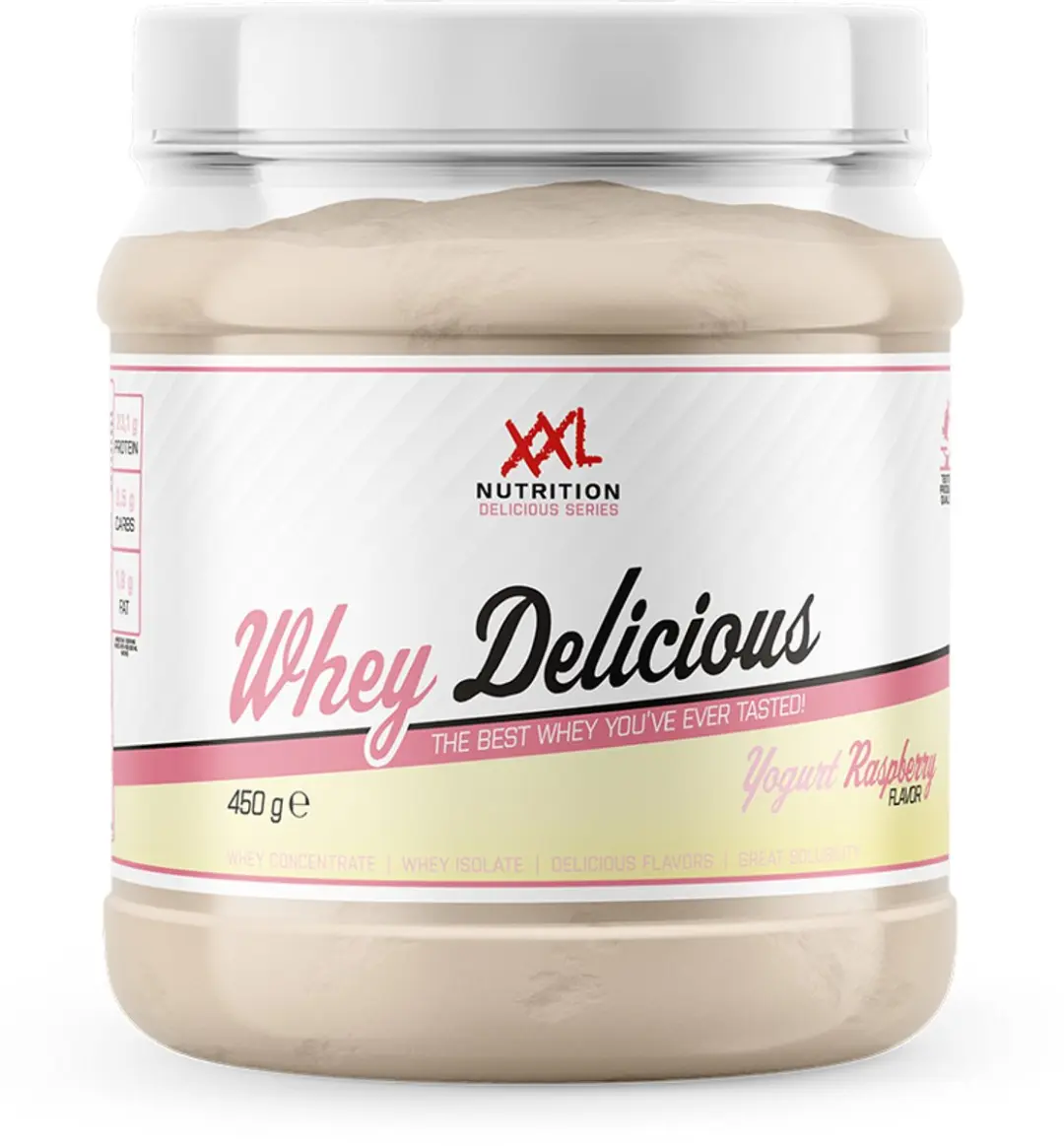 XXL Nutrition Whey Delicious Yoghurt Raspberry Eiwitpoeder 450g