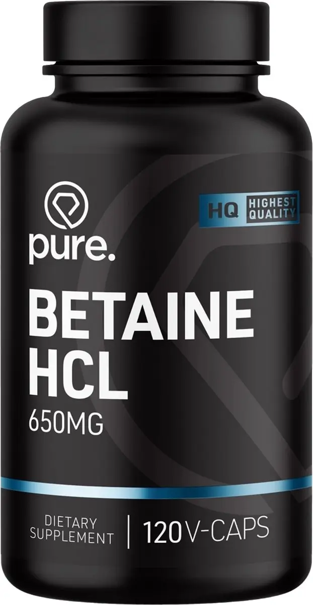 Pure Betaine HCL 120 Vegan Capsules 650mg