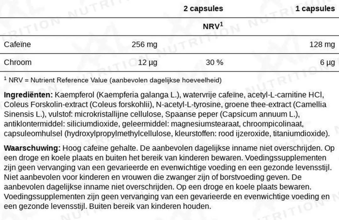 XXL Nutrition Fat Metabolic Support Fatburner 120 Veggicaps