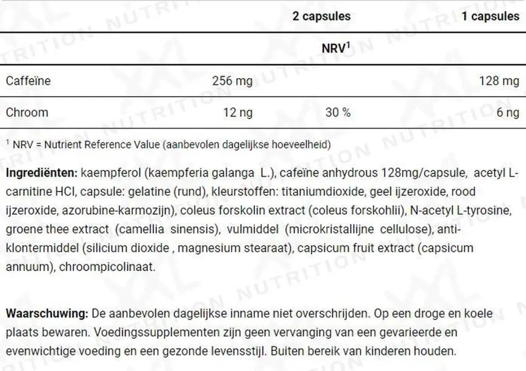 XXL Nutrition Fat Metabolic Support Fatburner 120 Veggicaps