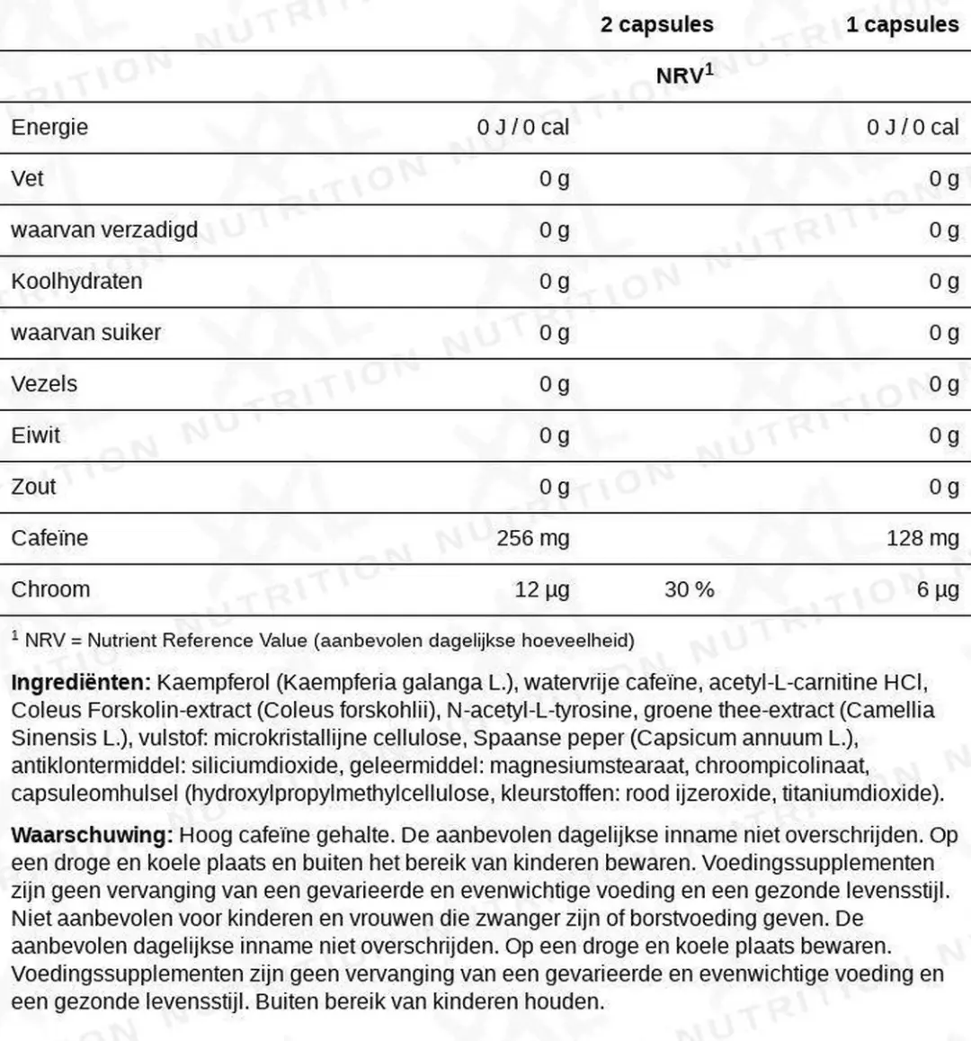 XXL Nutrition Fat Metabolic Support Fatburner 120 Veggicaps