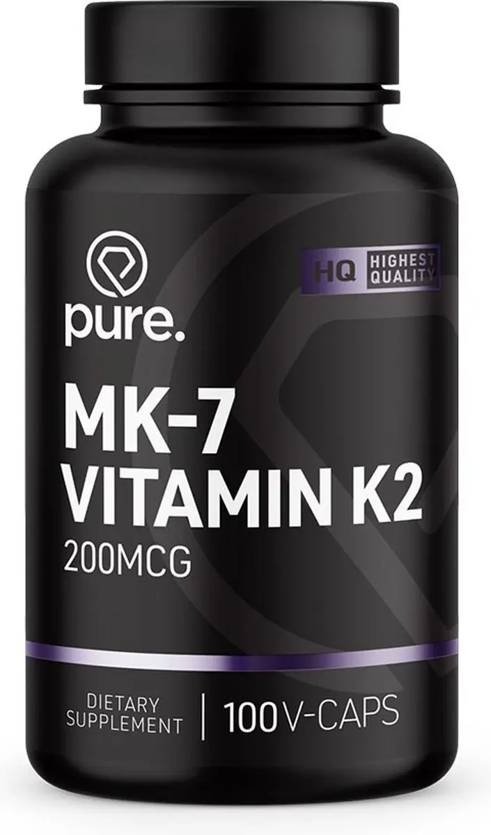 Pure Vitamine K2 MK-7 200mcg - 100 Vegan Capsules