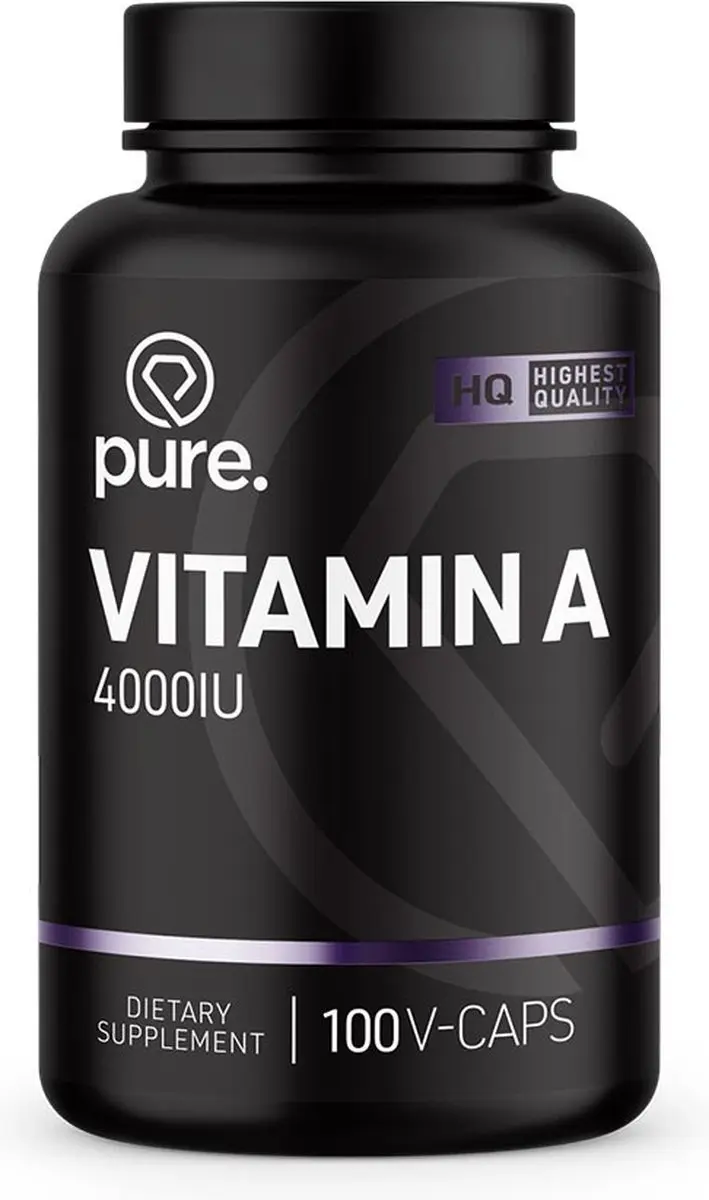 Pure Vitamine A 4000 IU 100 Vegan Capsules