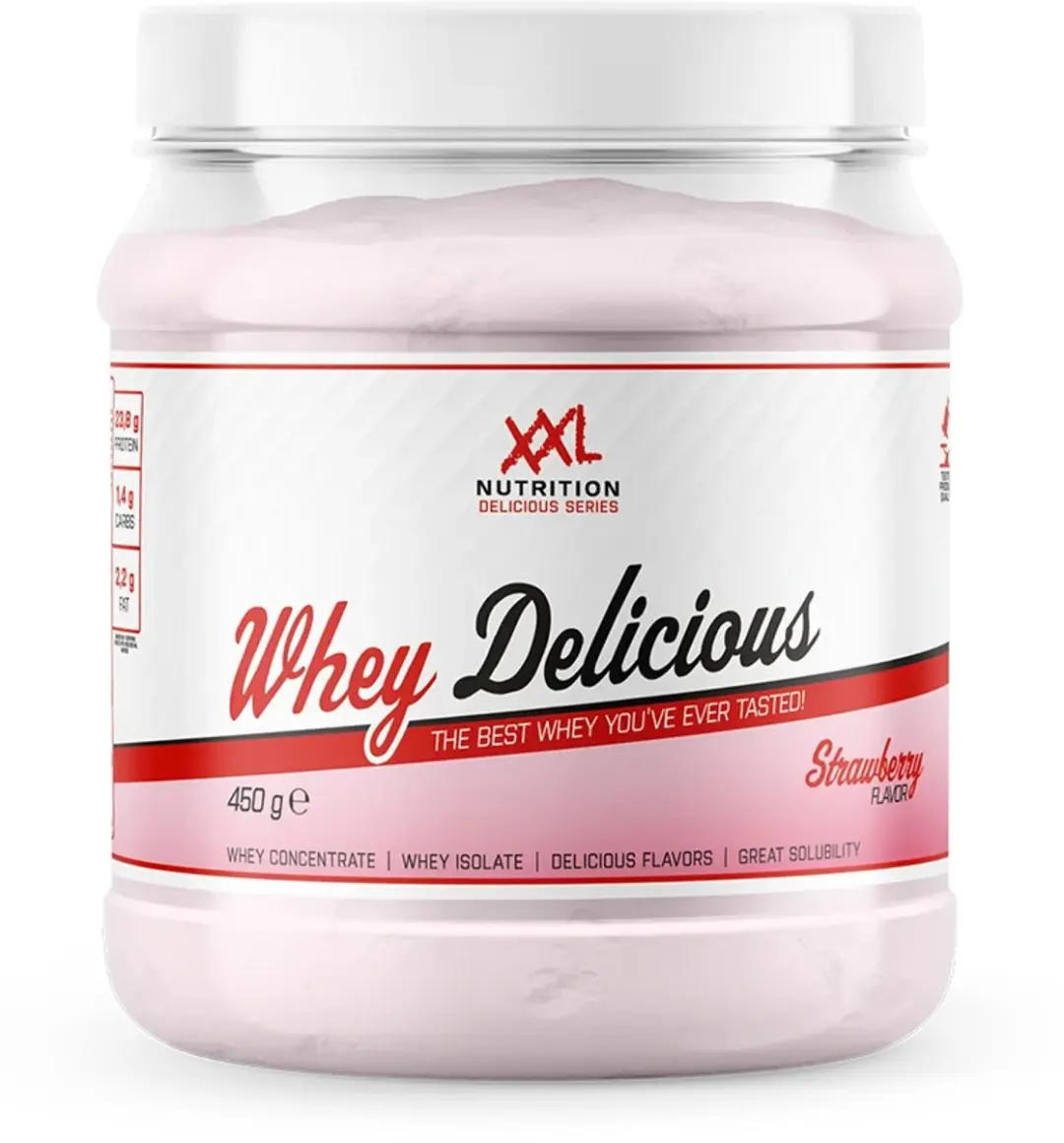 XXL Nutrition Whey Delicious Aardbei Eiwitpoeder 450g