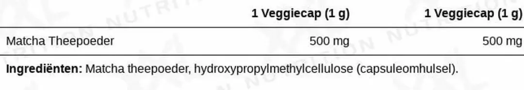 XXL Nutrition Matcha Groene Thee Extract 100 Veggiecaps