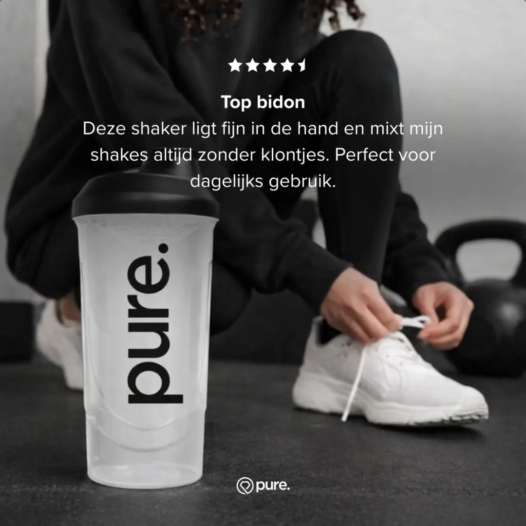 Pure Shakebeker Original 700ml - Transparant/Zwart