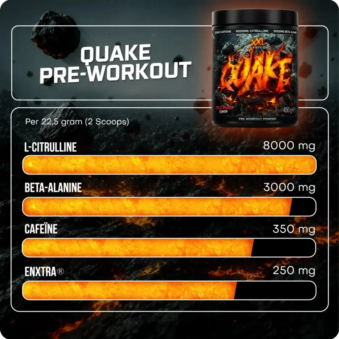 XXL Nutrition Quake Pre Workout Fruit Punch 450g