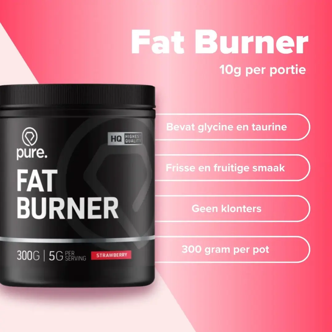Pure FatBurner Aardbei 300g - Vitamine C & D