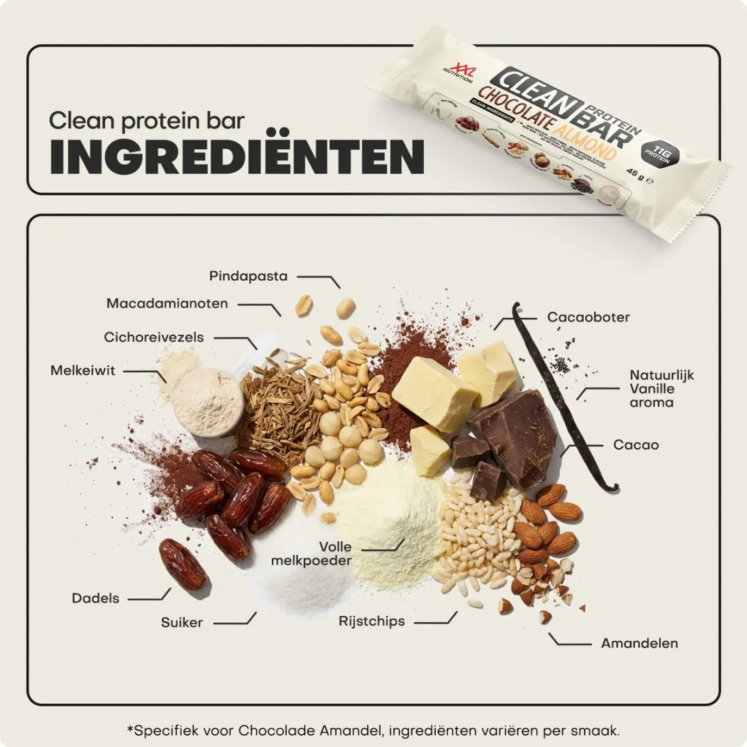 XXL Nutrition Clean Protein Bar - Chocolade Aardbei Framboos - 16 Stuks